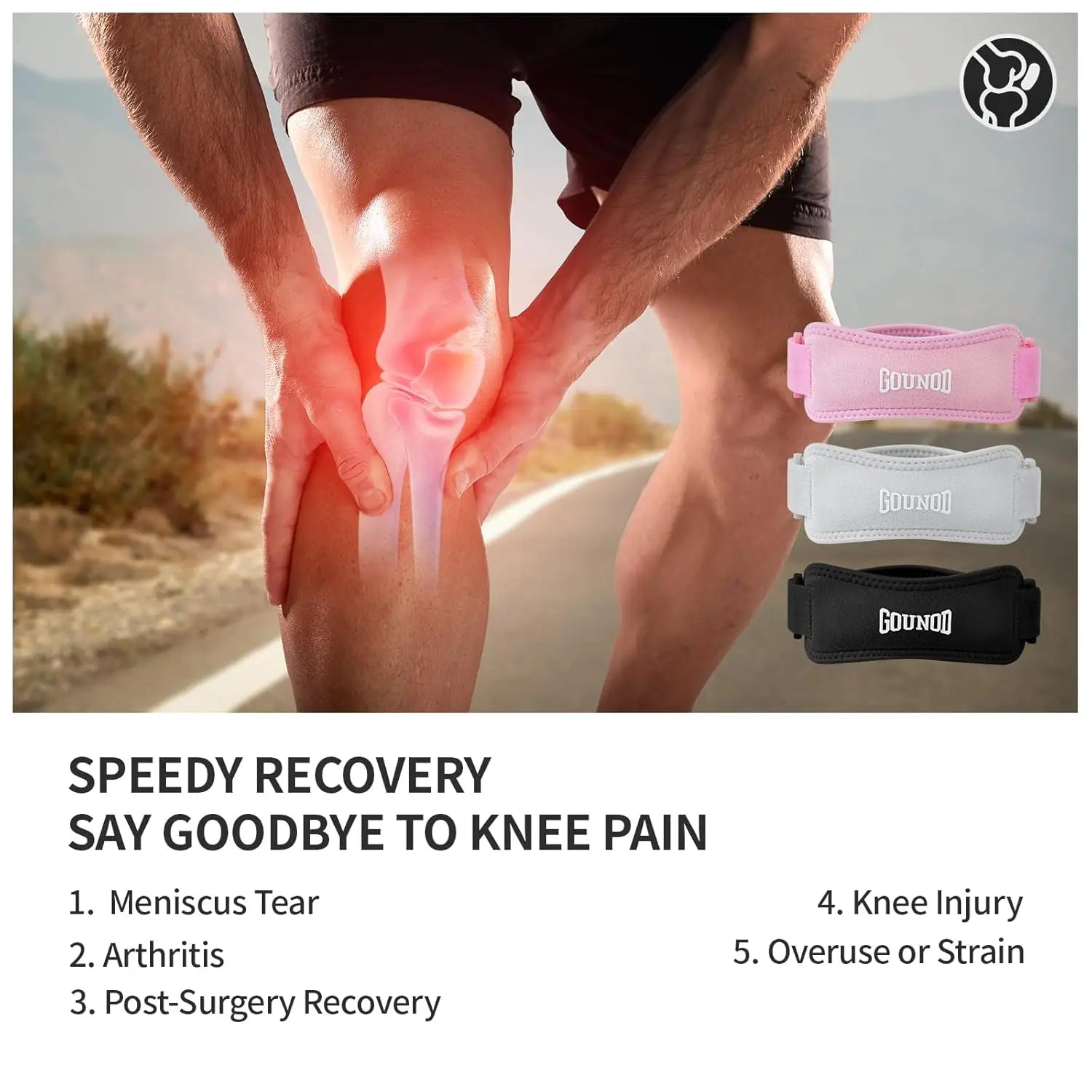 GOUNOD Patella Knee Straps Pain Relief