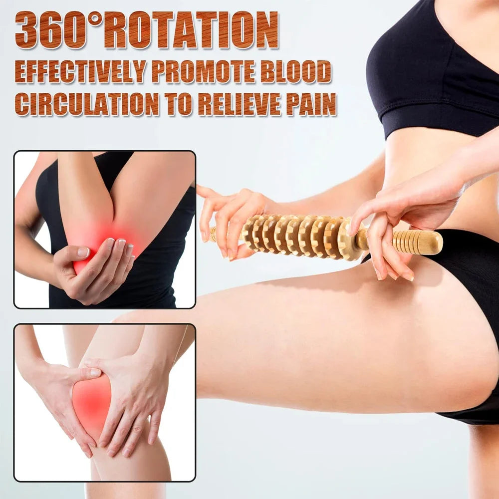 Wood Roller for Stomach Cellulite Wooden Therapy