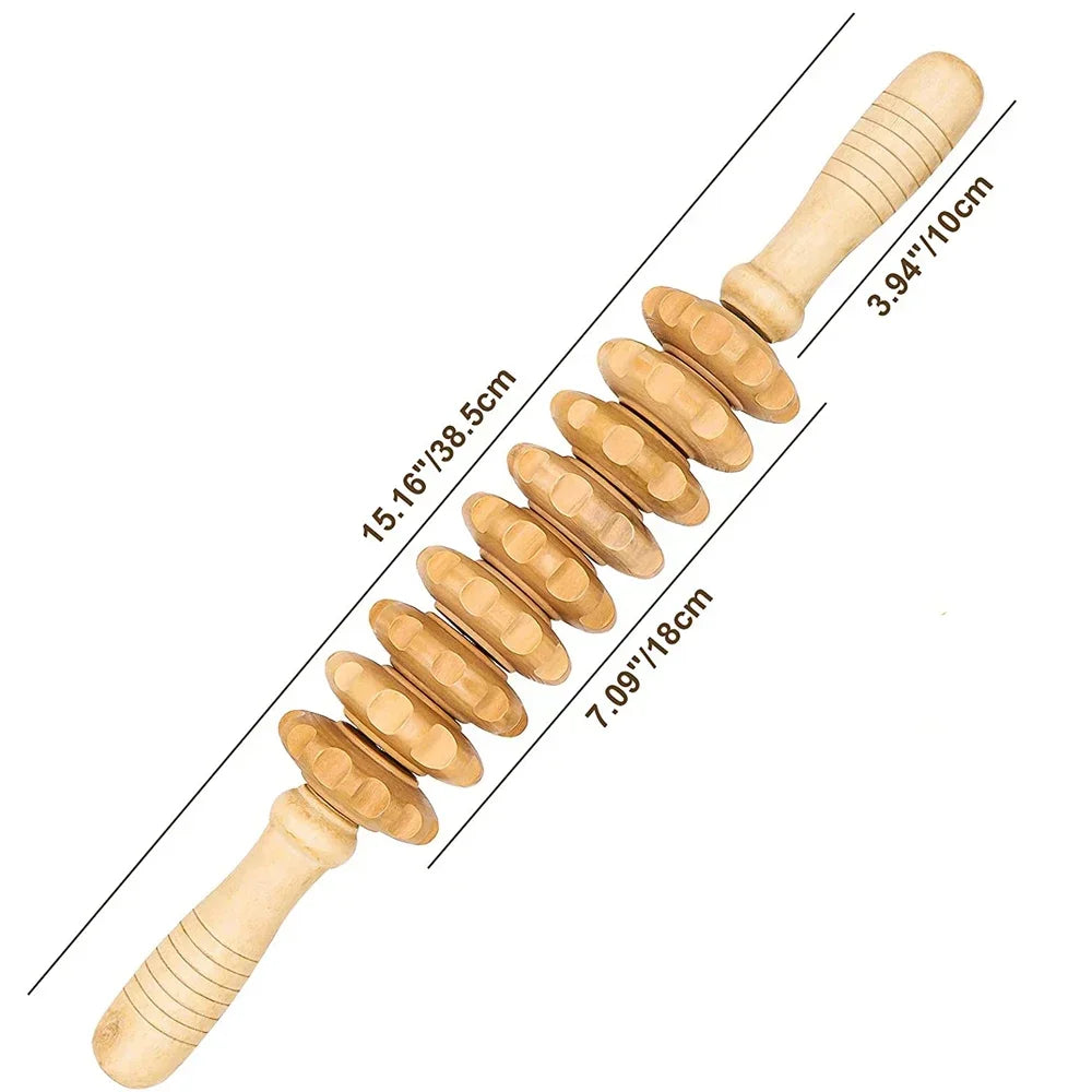 Wood Roller for Stomach Cellulite Wooden Therapy