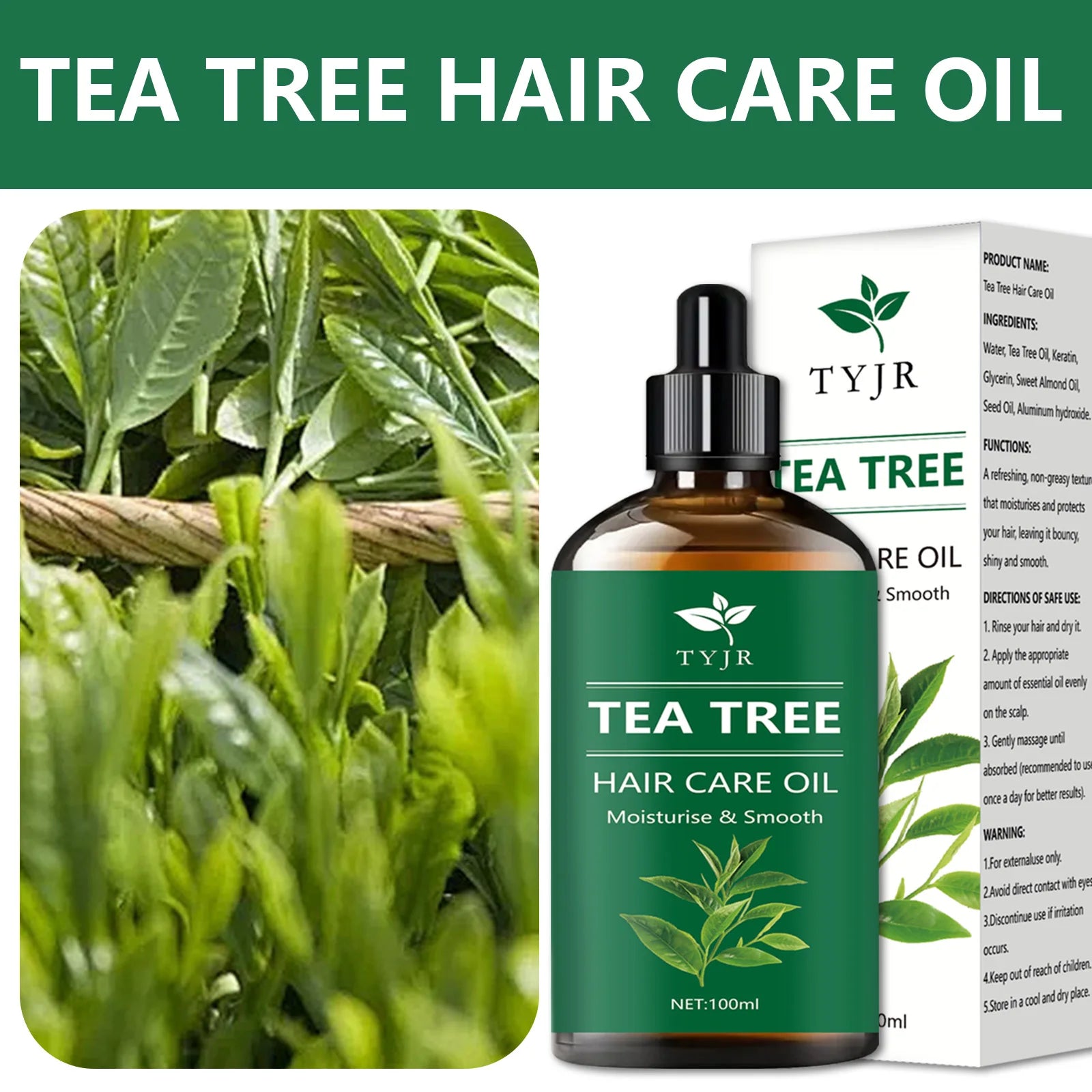 Tree tea Essential Oil Pure Natural Hair Growth