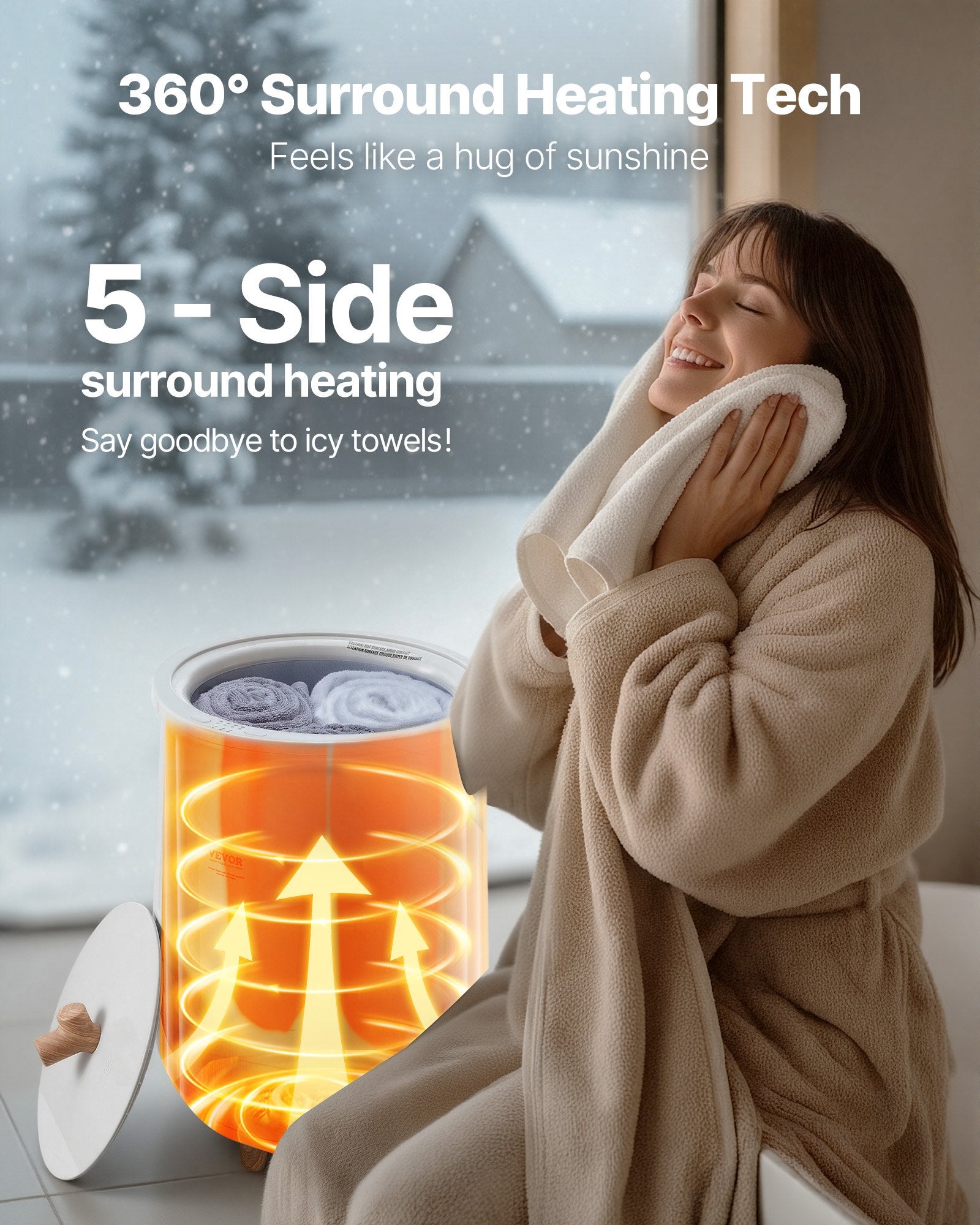 Towel Warmers For Bathroom, Towel Warmer Bucket Auto Shut Off For Spa  Fits Up To 3 Oversized Bath Towels, Blankets, Clothes, Bathrobes, PJ's And More